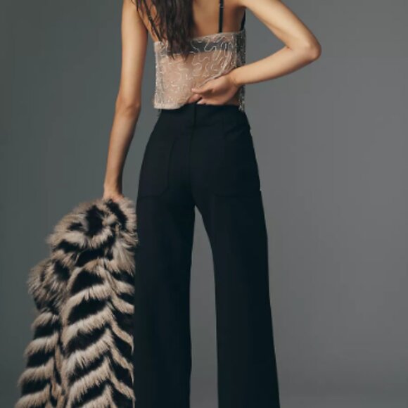 Anthropologie The Colette Ponte Crop Wide-Leg Pants Maeve Black 29 - Picture 4 of 6